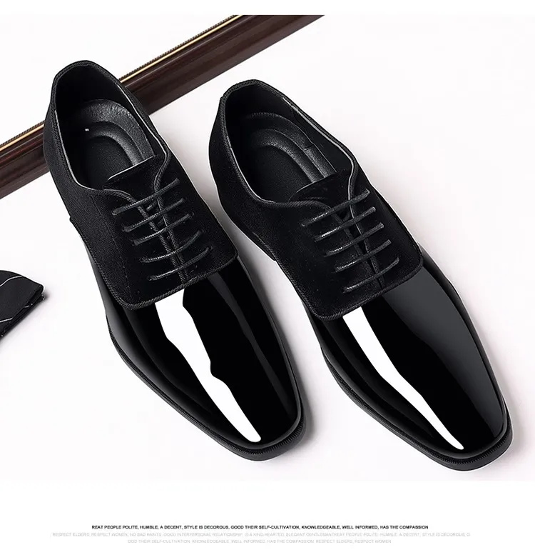 Men's Formal Leather Dress Shoes - Lightweight Pointed Toe Oxford Shoes for Business, Wedding, and Special Occasions - Trendy British Style showcase 15