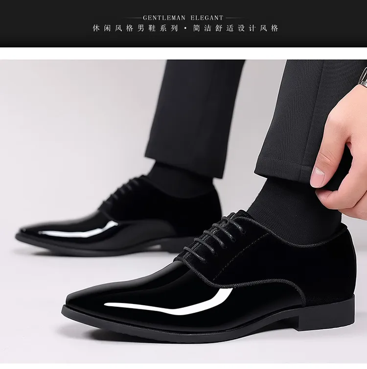 Men's Formal Leather Dress Shoes - Lightweight Pointed Toe Oxford Shoes for Business, Wedding, and Special Occasions - Trendy British Style showcase 12
