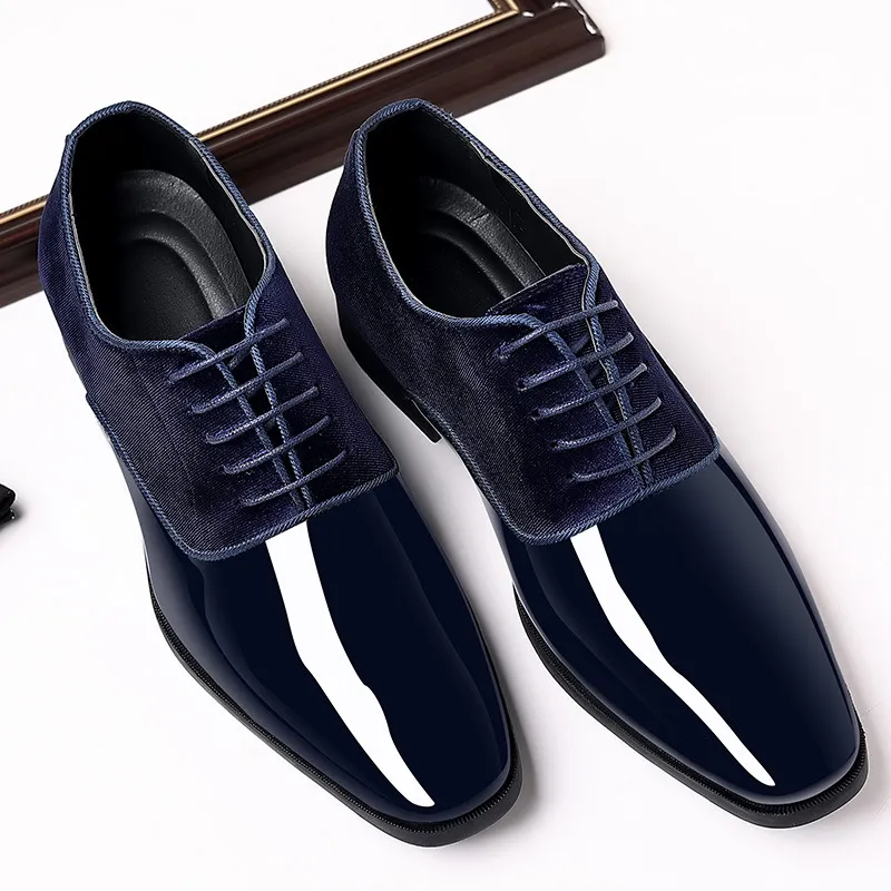 Men's Formal Leather Dress Shoes - Lightweight Pointed Toe Oxford Shoes for Business, Wedding, and Special Occasions - Trendy British Style thumbnail 2