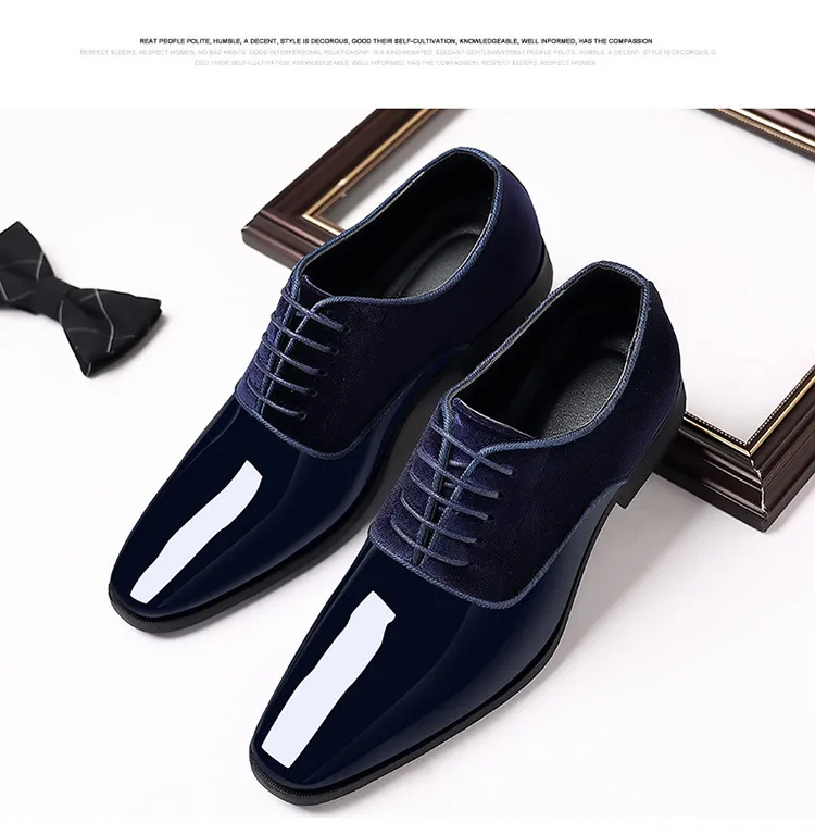 Men's Formal Leather Dress Shoes - Lightweight Pointed Toe Oxford Shoes for Business, Wedding, and Special Occasions - Trendy British Style showcase 19