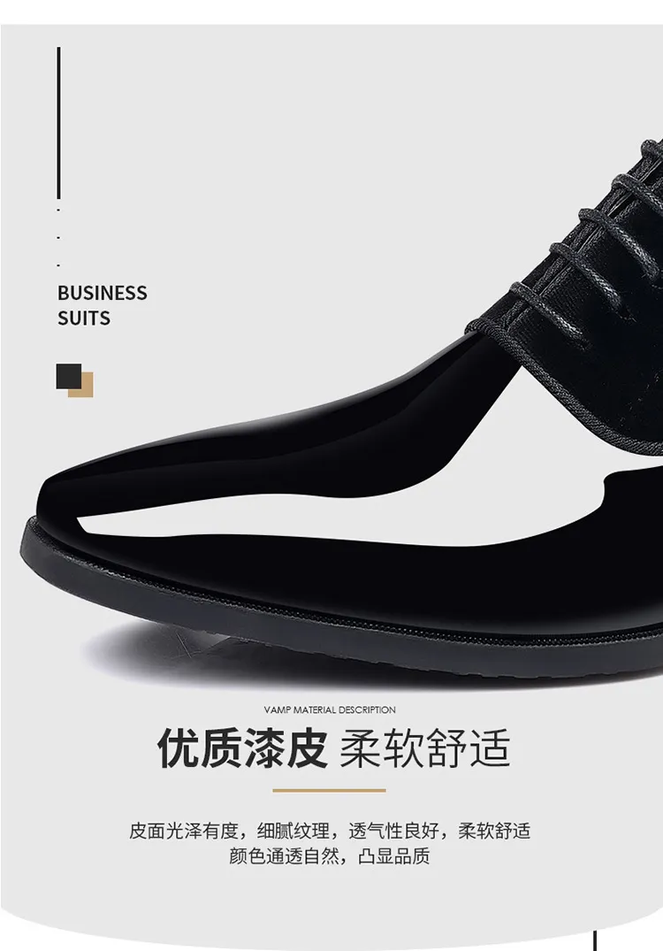 Men's Formal Leather Dress Shoes - Lightweight Pointed Toe Oxford Shoes for Business, Wedding, and Special Occasions - Trendy British Style showcase 8