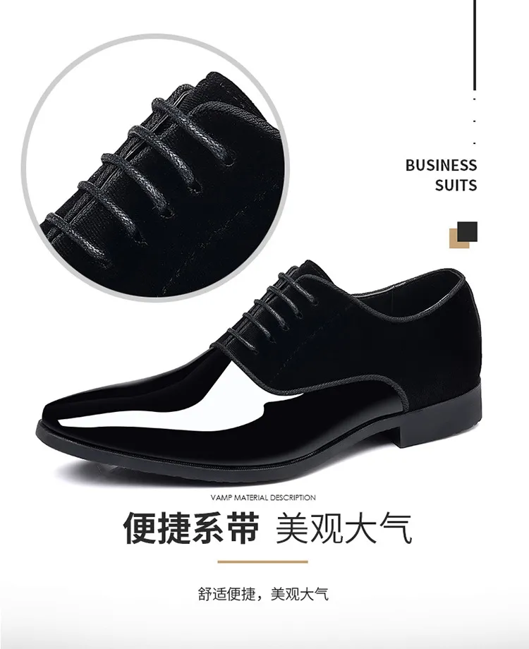 Men's Formal Leather Dress Shoes - Lightweight Pointed Toe Oxford Shoes for Business, Wedding, and Special Occasions - Trendy British Style showcase 9