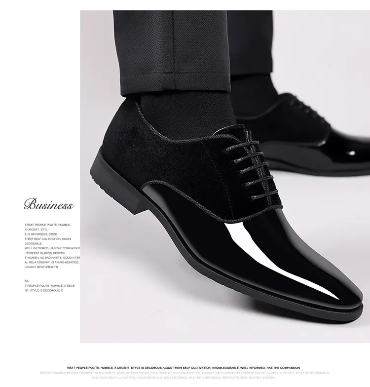 Men's Formal Leather Dress Shoes - Lightweight Pointed Toe Oxford Shoes for Business, Wedding, and Special Occasions - Trendy British Style showcase 13