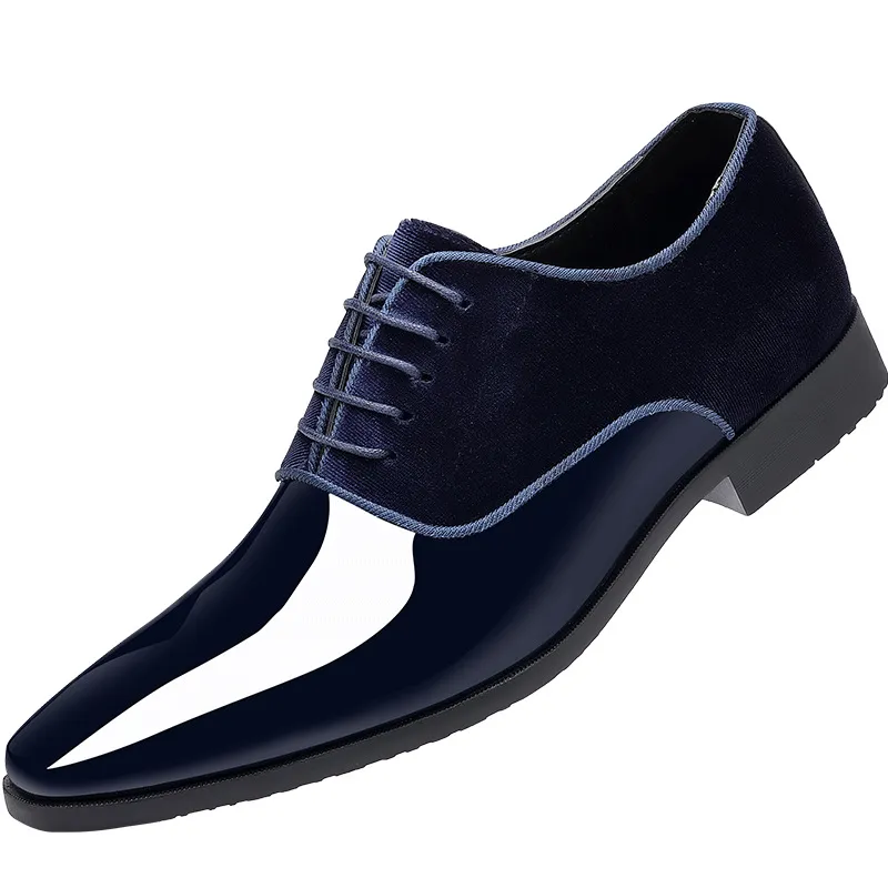 Men's Formal Leather Dress Shoes - Lightweight Pointed Toe Oxford Shoes for Business, Wedding, and Special Occasions - Trendy British Style thumbnail 5