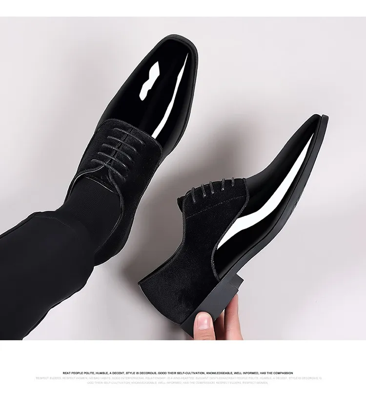 Men's Formal Leather Dress Shoes - Lightweight Pointed Toe Oxford Shoes for Business, Wedding, and Special Occasions - Trendy British Style showcase 14