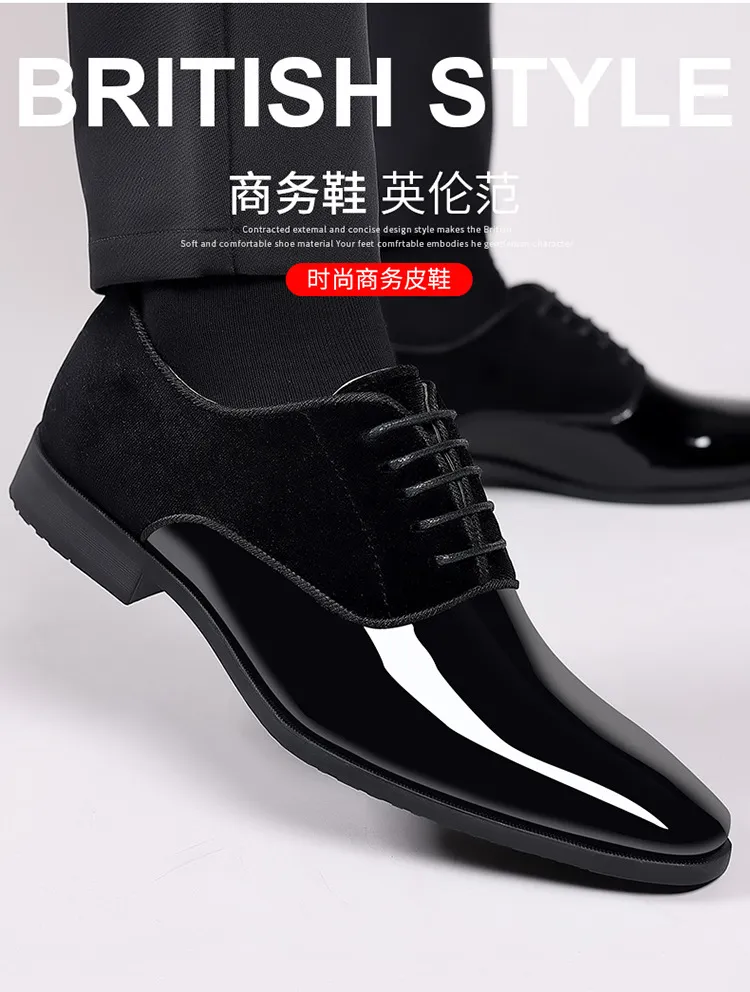 Men's Formal Leather Dress Shoes - Lightweight Pointed Toe Oxford Shoes for Business, Wedding, and Special Occasions - Trendy British Style showcase 4