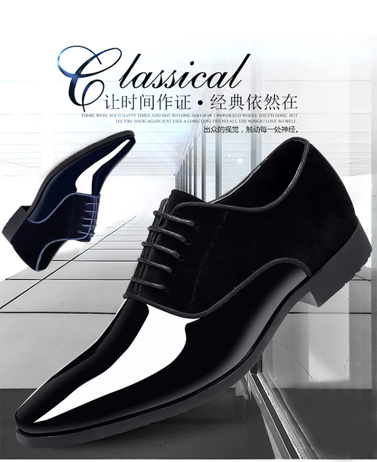 Men's Formal Leather Dress Shoes - Lightweight Pointed Toe Oxford Shoes for Business, Wedding, and Special Occasions - Trendy British Style showcase 1