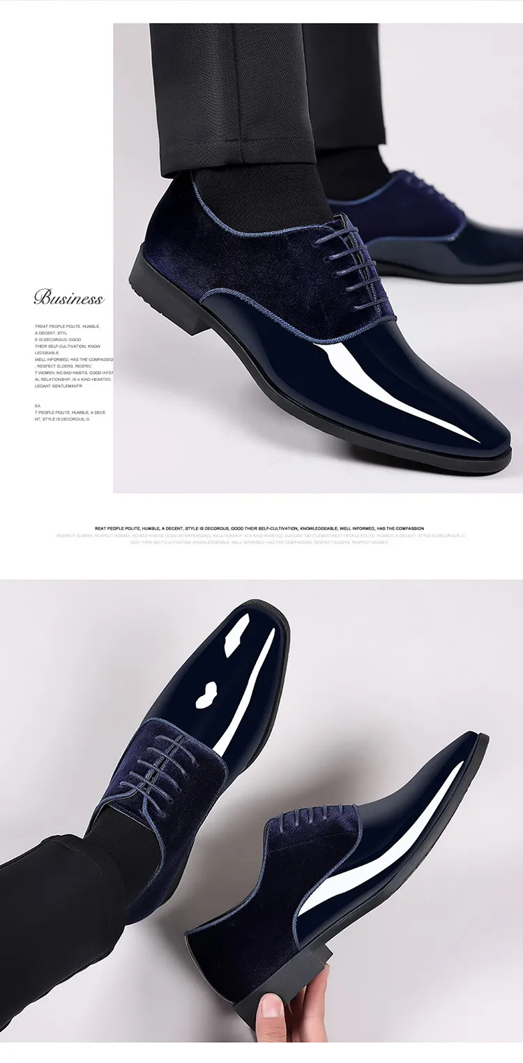 Men's Formal Leather Dress Shoes - Lightweight Pointed Toe Oxford Shoes for Business, Wedding, and Special Occasions - Trendy British Style showcase 18