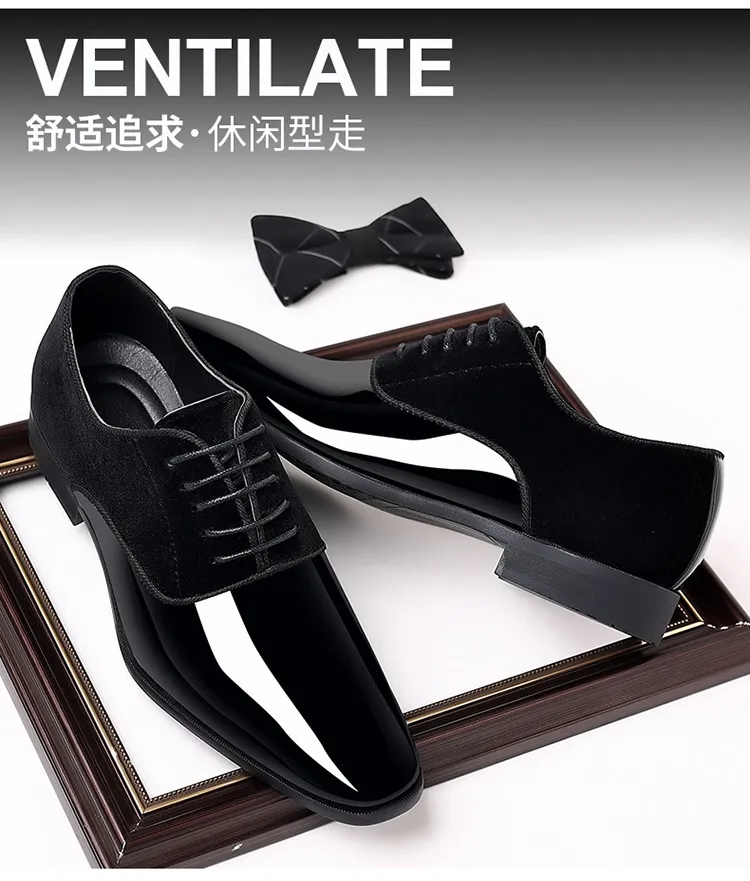 Men's Formal Leather Dress Shoes - Lightweight Pointed Toe Oxford Shoes for Business, Wedding, and Special Occasions - Trendy British Style showcase 5