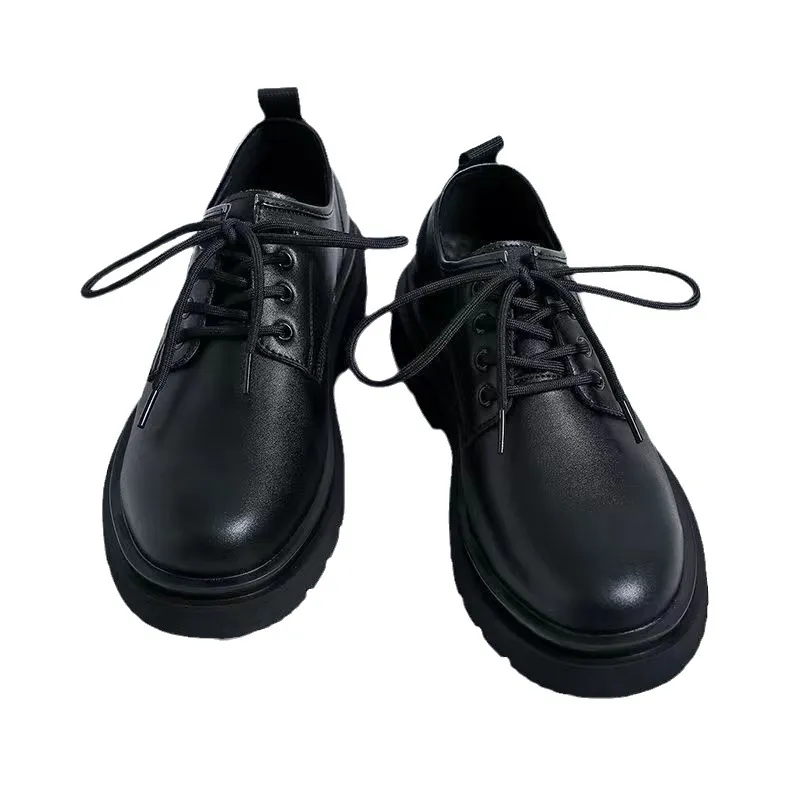 Men's Casual Leather Dress Shoes - New Business Style, British Design, Youth Platform, All-Match Trendy Footwear for Students and Professionals thumbnail 5