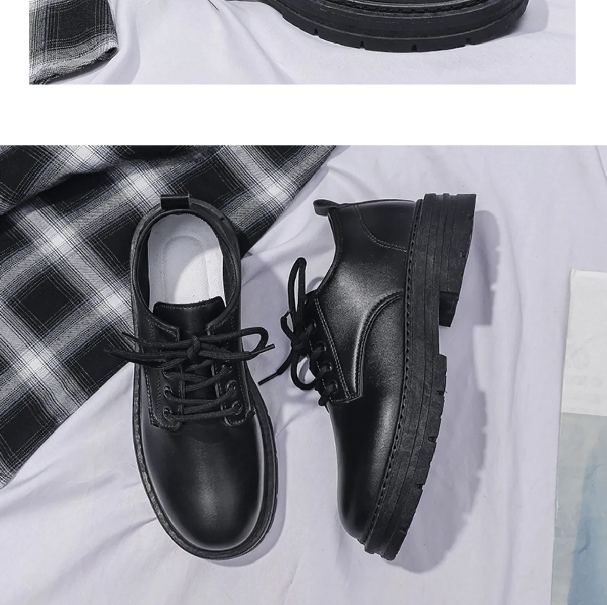 Men's Casual Leather Dress Shoes - New Business Style, British Design, Youth Platform, All-Match Trendy Footwear for Students and Professionals showcase 14