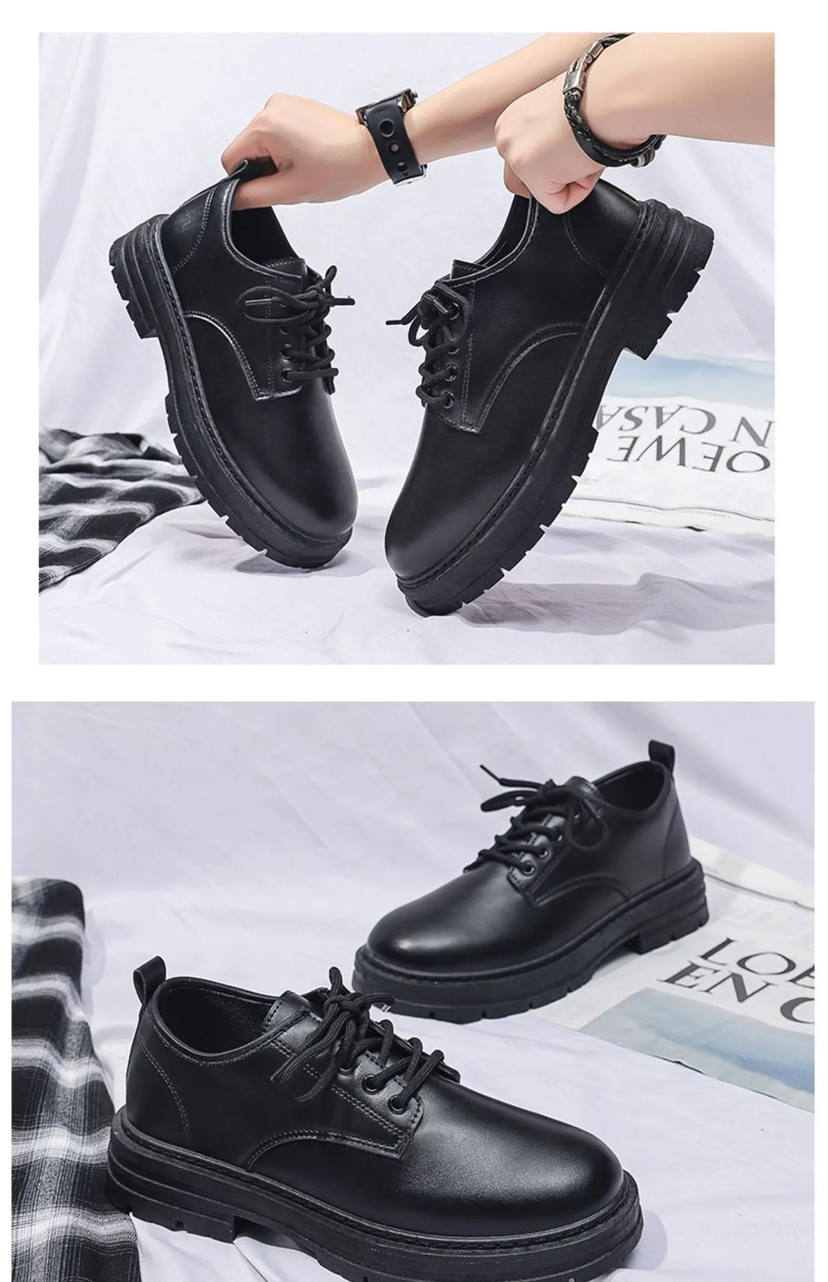 Men's Casual Leather Dress Shoes - New Business Style, British Design, Youth Platform, All-Match Trendy Footwear for Students and Professionals showcase 11