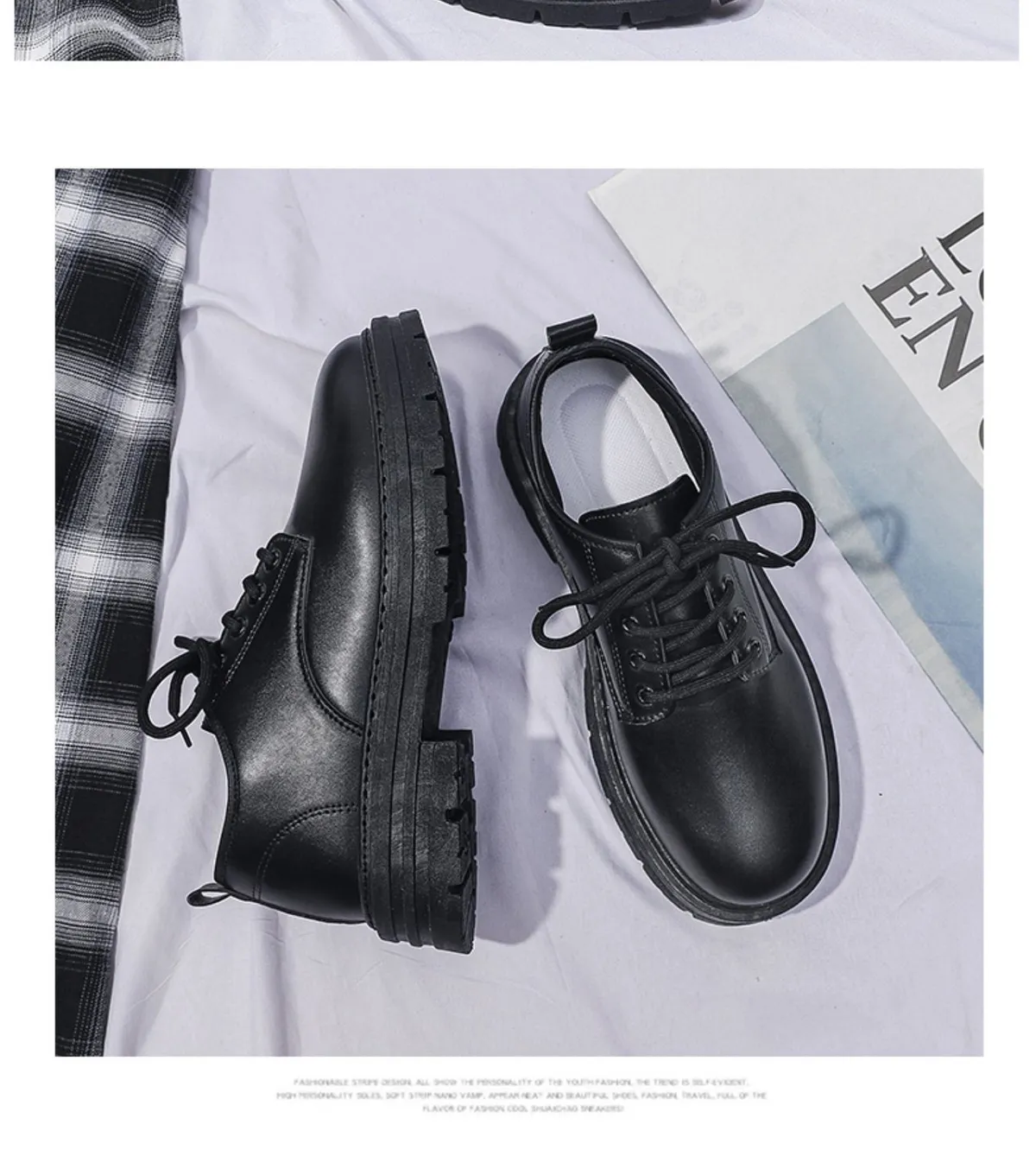 Men's Casual Leather Dress Shoes - New Business Style, British Design, Youth Platform, All-Match Trendy Footwear for Students and Professionals showcase 12