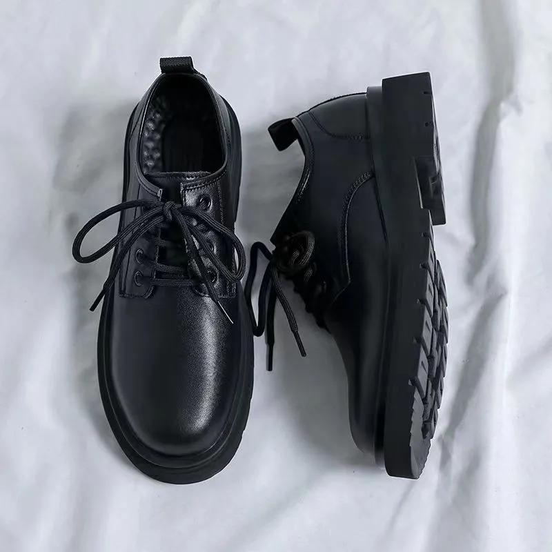 Men's Casual Leather Dress Shoes - New Business Style, British Design, Youth Platform, All-Match Trendy Footwear for Students and Professionals thumbnail 6