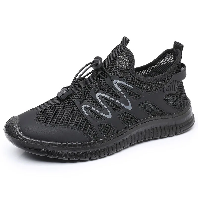 Men's Outdoor Hollow Mesh Shoes Lightweight Casual Flat Sneakers Breathable Water Shoes for Hiking, Trekking, and Water Sports showcase 12