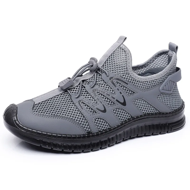 Men's Outdoor Hollow Mesh Shoes Lightweight Casual Flat Sneakers Breathable Water Shoes for Hiking, Trekking, and Water Sports thumbnail 6