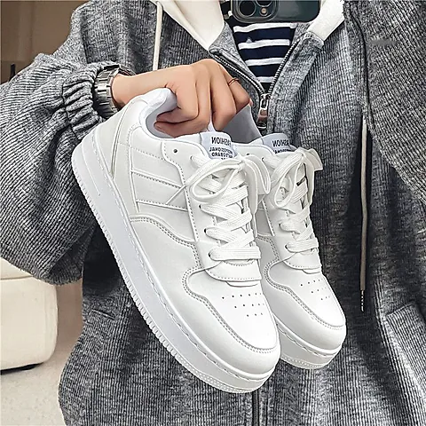 Men's White Sneakers Winter Breathable Trendy Versatile High-End Casual Sports Shoes | Comfortable Walking, Running, Everyday Use