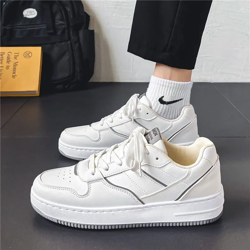 Men's White Sneakers Winter Breathable Trendy Versatile High-End Casual Sports Shoes | Comfortable Walking, Running, Everyday Use thumbnail 4