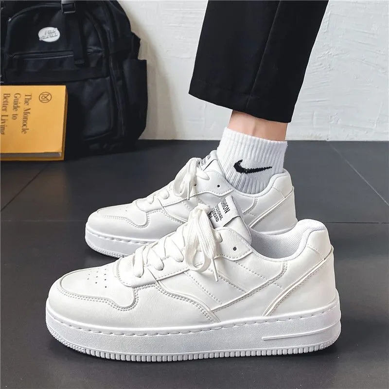 Men's White Sneakers Winter Breathable Trendy Versatile High-End Casual Sports Shoes | Comfortable Walking, Running, Everyday Use thumbnail 3
