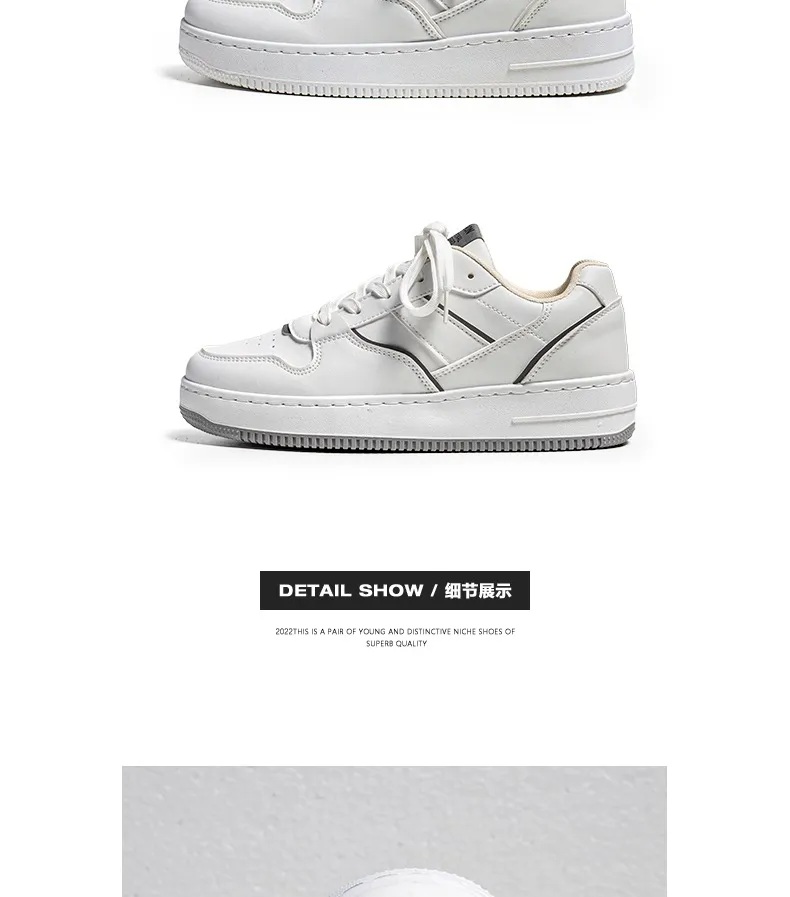 Men's White Sneakers Winter Breathable Trendy Versatile High-End Casual Sports Shoes | Comfortable Walking, Running, Everyday Use showcase 4