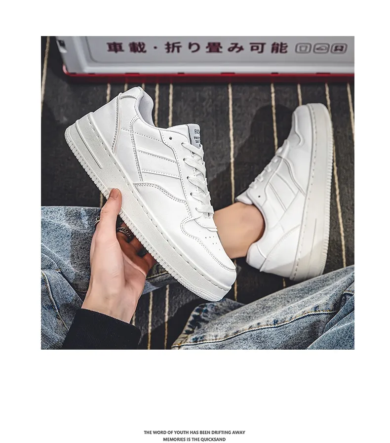 Men's White Sneakers Winter Breathable Trendy Versatile High-End Casual Sports Shoes | Comfortable Walking, Running, Everyday Use showcase 8