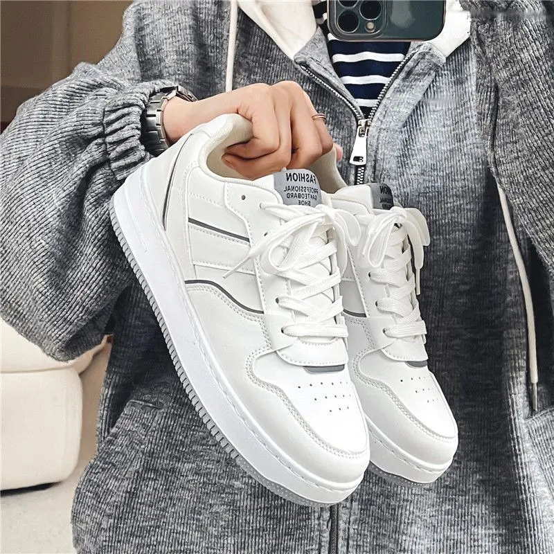 Men's White Sneakers Winter Breathable Trendy Versatile High-End Casual Sports Shoes | Comfortable Walking, Running, Everyday Use thumbnail 2