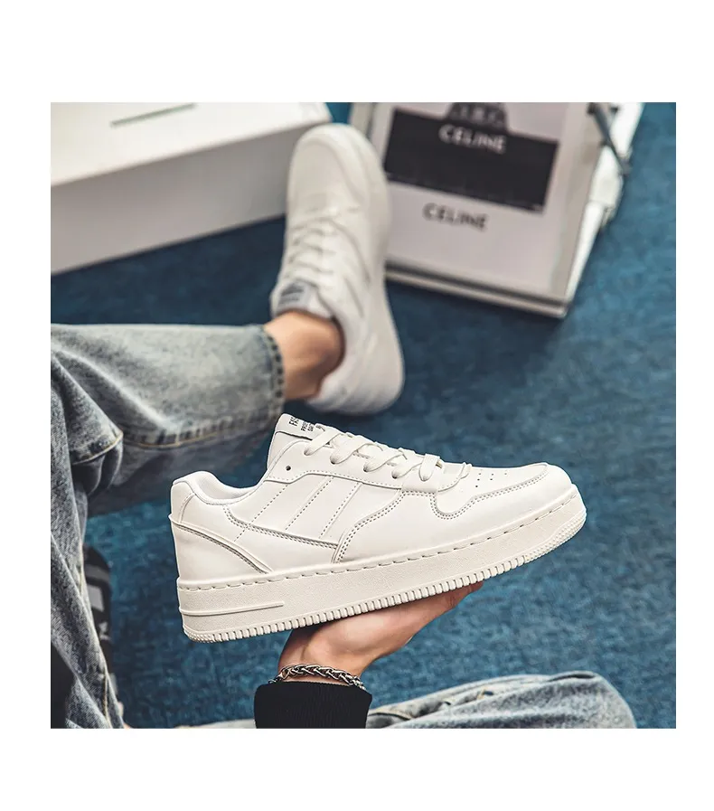 Men's White Sneakers Winter Breathable Trendy Versatile High-End Casual Sports Shoes | Comfortable Walking, Running, Everyday Use showcase 11
