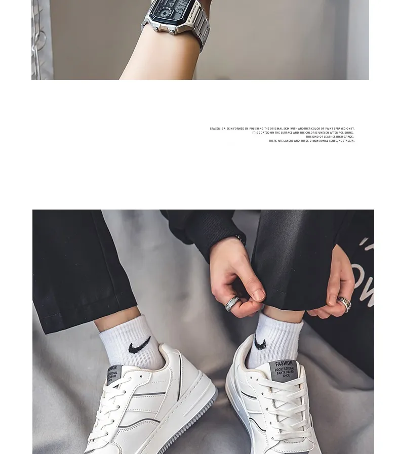 Men's White Sneakers Winter Breathable Trendy Versatile High-End Casual Sports Shoes | Comfortable Walking, Running, Everyday Use showcase 17