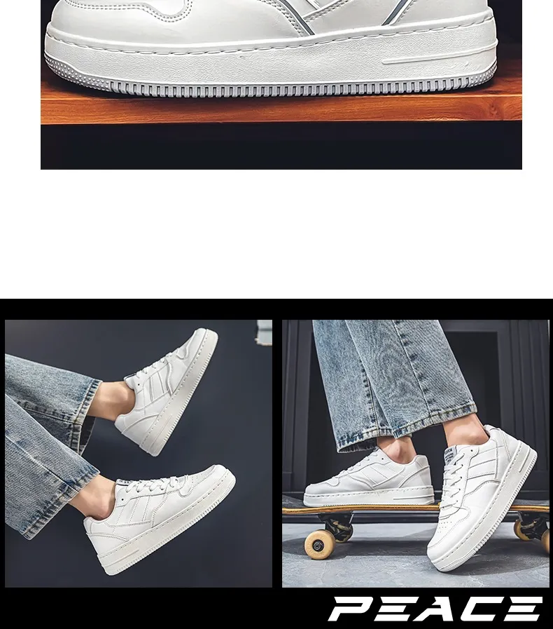 Men's White Sneakers Winter Breathable Trendy Versatile High-End Casual Sports Shoes | Comfortable Walking, Running, Everyday Use showcase 13