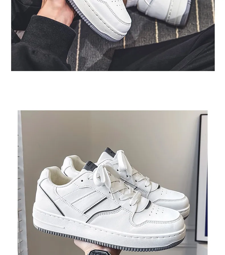 Men's White Sneakers Winter Breathable Trendy Versatile High-End Casual Sports Shoes | Comfortable Walking, Running, Everyday Use showcase 16