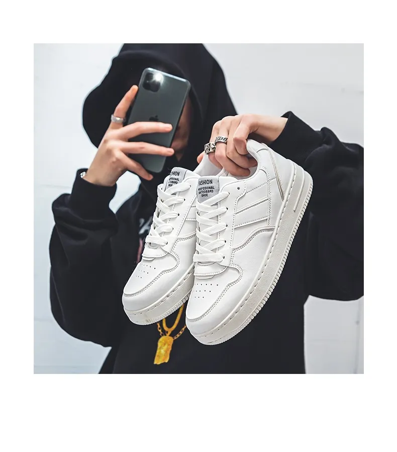 Men's White Sneakers Winter Breathable Trendy Versatile High-End Casual Sports Shoes | Comfortable Walking, Running, Everyday Use showcase 9