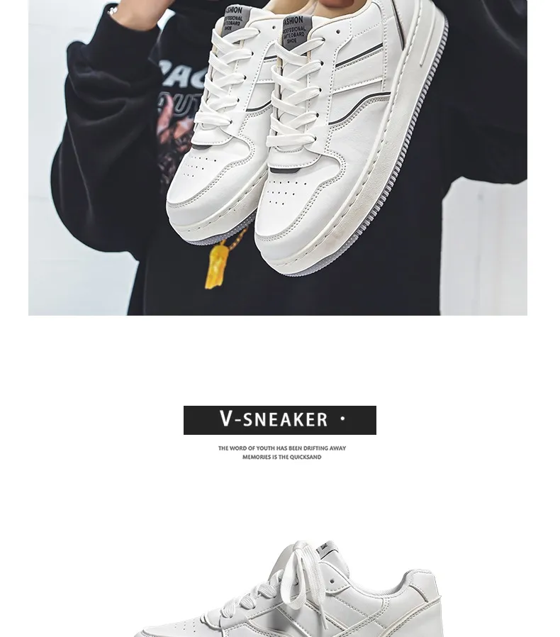 Men's White Sneakers Winter Breathable Trendy Versatile High-End Casual Sports Shoes | Comfortable Walking, Running, Everyday Use showcase 3
