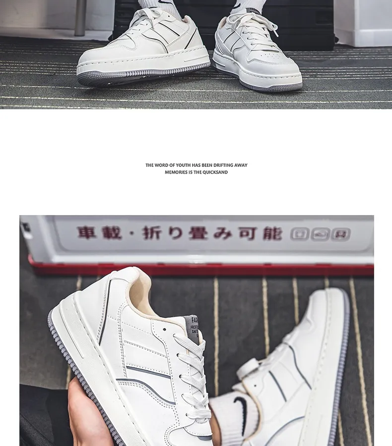 Men's White Sneakers Winter Breathable Trendy Versatile High-End Casual Sports Shoes | Comfortable Walking, Running, Everyday Use showcase 15