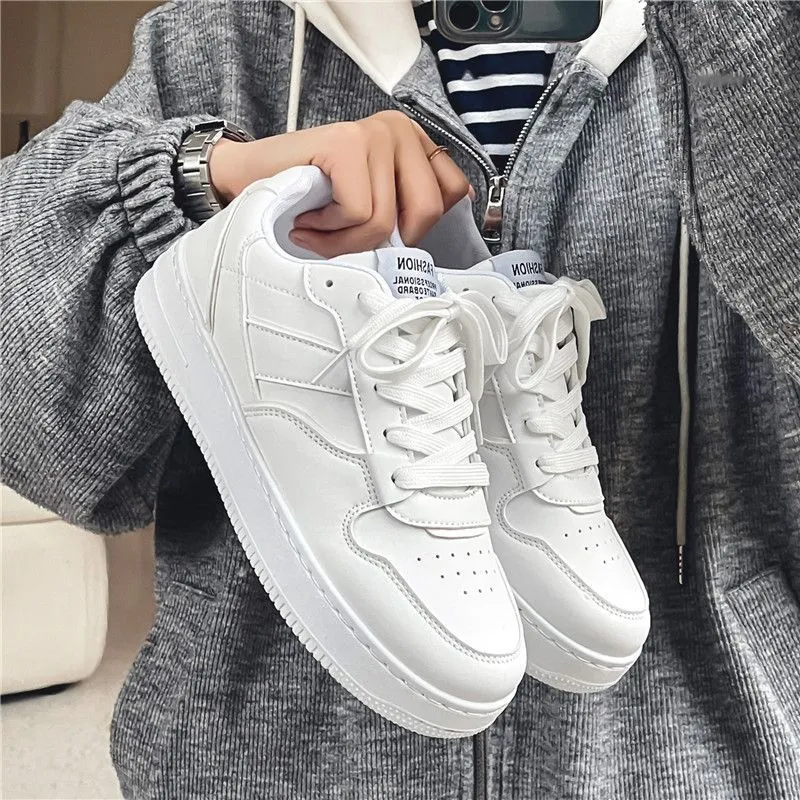 Men's White Sneakers Winter Breathable Trendy Versatile High-End Casual Sports Shoes | Comfortable Walking, Running, Everyday Use thumbnail 6
