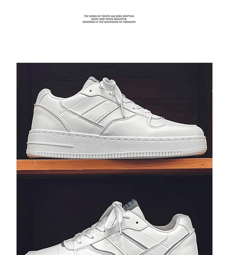 Men's White Sneakers Winter Breathable Trendy Versatile High-End Casual Sports Shoes | Comfortable Walking, Running, Everyday Use showcase 12