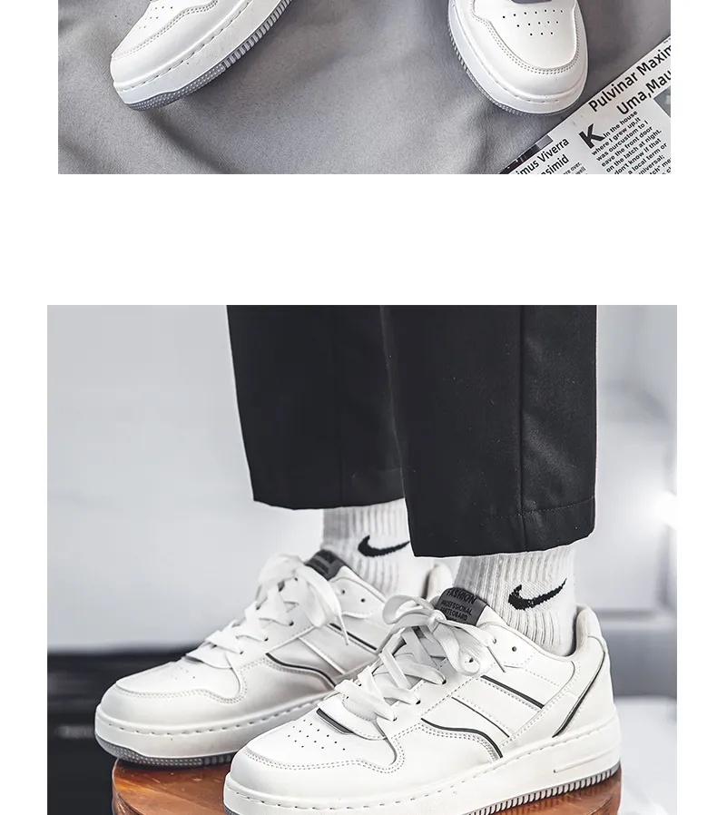 Men's White Sneakers Winter Breathable Trendy Versatile High-End Casual Sports Shoes | Comfortable Walking, Running, Everyday Use showcase 18