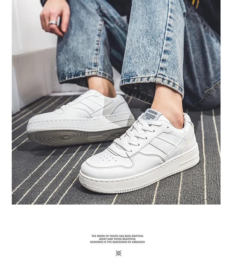 Men's White Sneakers Winter Breathable Trendy Versatile High-End Casual Sports Shoes | Comfortable Walking, Running, Everyday Use showcase 7