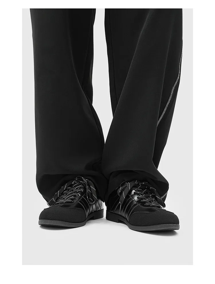 Men's & Women's Versatile Commuting Sneakers: Trendy Casual Round-Toe Leather Shoes, Black High-End British Derby Style Training Shoes for Everyday Wear showcase 11