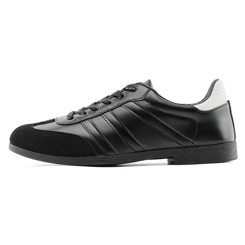 Men's & Women's Versatile Commuting Sneakers: Trendy Casual Round-Toe Leather Shoes, Black High-End British Derby Style Training Shoes for Everyday Wear thumbnail 5