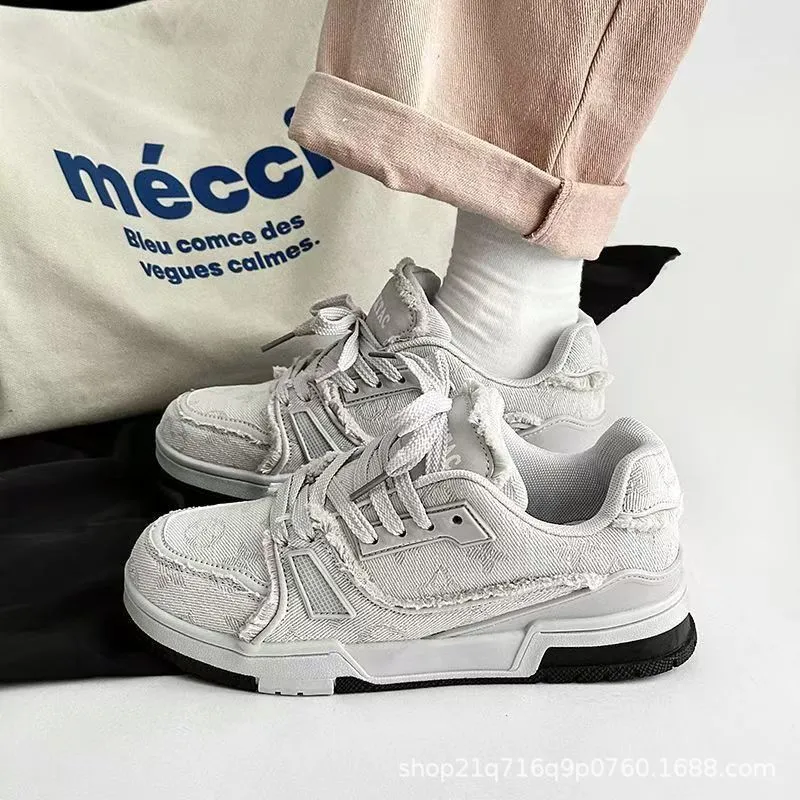 Men's Winter Casual Sneakers Fashionable Youth Thick Sole Sports Skateboarding Shoes Comfortable Walking Footwear thumbnail 4