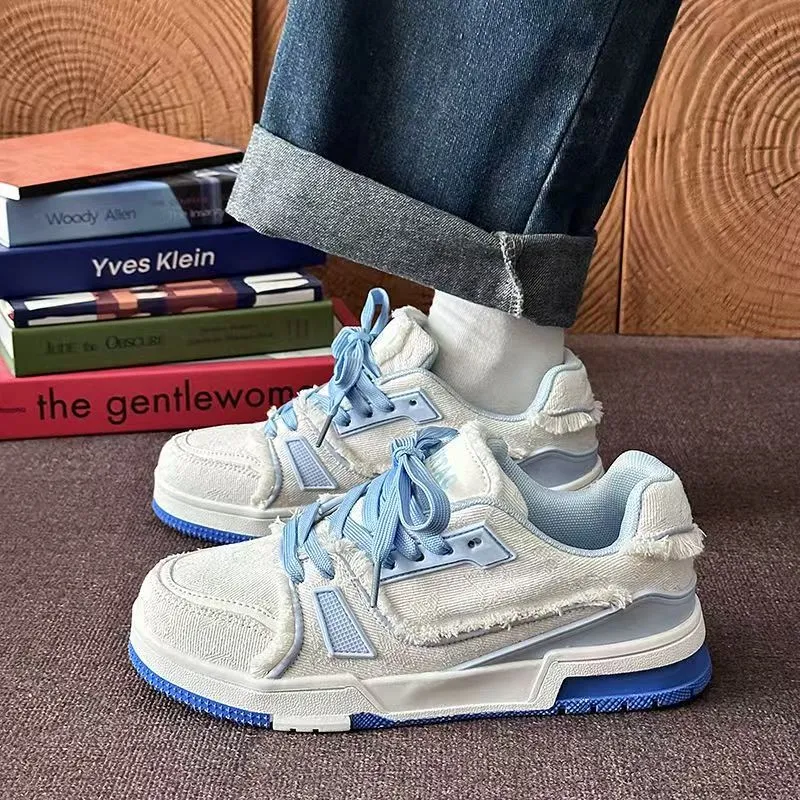 Men's Winter Casual Sneakers Fashionable Youth Thick Sole Sports Skateboarding Shoes Comfortable Walking Footwear thumbnail 3