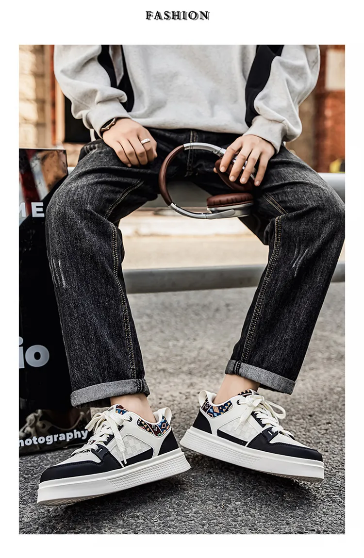 Men's Fashion Sneakers 2026 Spring New Sports Casual Board Shoes White Shoes for Men's Brand showcase 8