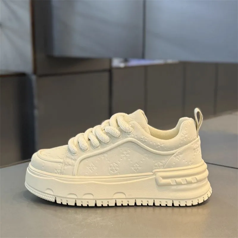 Men's Thick Sole Sneakers - Trendy Casual Light Luxury Height Increasing Sports White Shoes for Men thumbnail 1