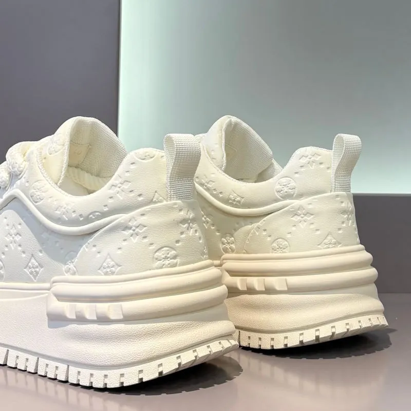 Men's Thick Sole Sneakers - Trendy Casual Light Luxury Height Increasing Sports White Shoes for Men showcase 12