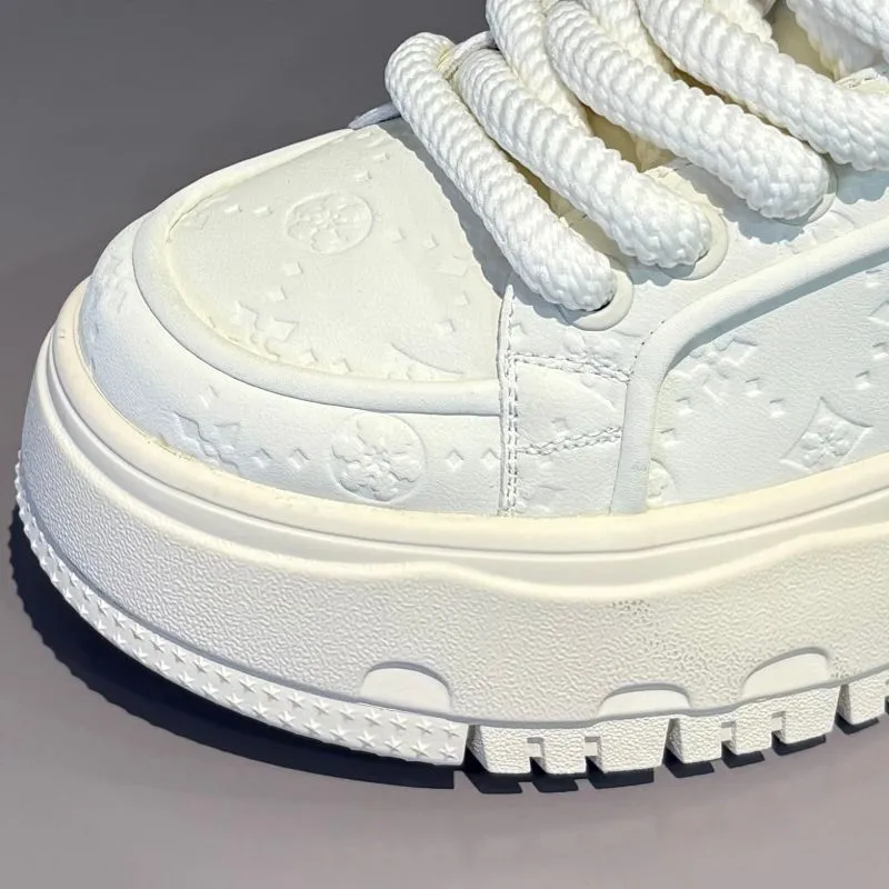 Men's Thick Sole Sneakers - Trendy Casual Light Luxury Height Increasing Sports White Shoes for Men showcase 8