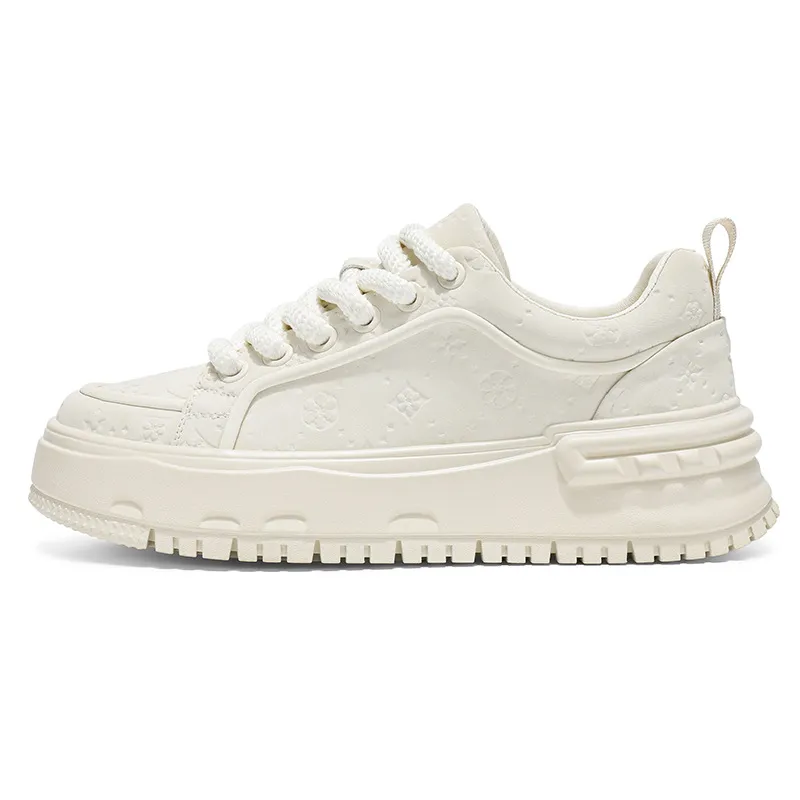 Men's Thick Sole Sneakers - Trendy Casual Light Luxury Height Increasing Sports White Shoes for Men thumbnail 5