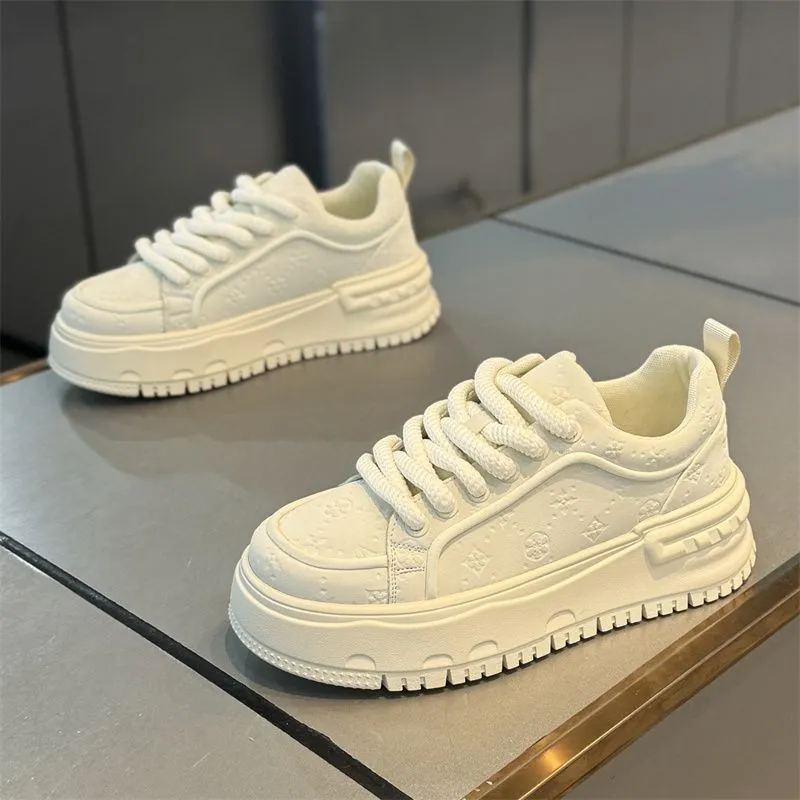 Men's Thick Sole Sneakers - Trendy Casual Light Luxury Height Increasing Sports White Shoes for Men showcase 6