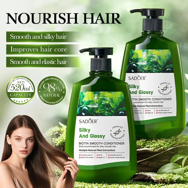 Biotin Smoothing Conditioner 520ml - Deep Moisturizing Treatment for Dry, Damaged Hair - Professional Salon Quality - Cross-Border Import thumbnail 1