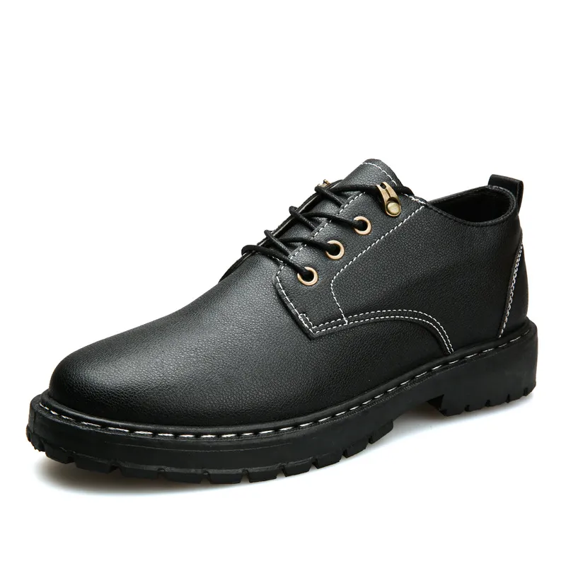 Men's Leather Work Shoes Non-Slip Waterproof Oil-Proof Chef Shoes Casual Kitchen Safety Footwear Martin Labor Protection Summer thumbnail 5