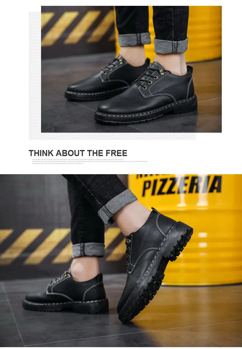 Men's Leather Work Shoes Non-Slip Waterproof Oil-Proof Chef Shoes Casual Kitchen Safety Footwear Martin Labor Protection Summer showcase 12